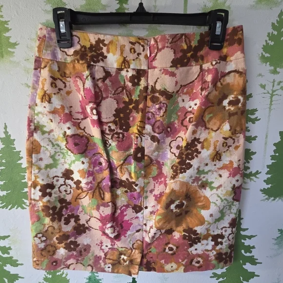 J. Crew Watercolor Floral Pencil Skirt. - Picture 2 of 7